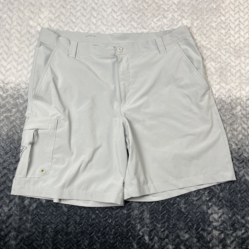 Columbia PFG Deep Waves Shorts Mens 38 Gray Omni Shade Outdoor Fishing Stretch - Picture 1 of 10
